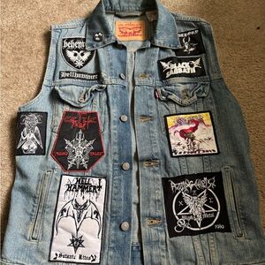 Levi's Denim Vest with Band Patches
